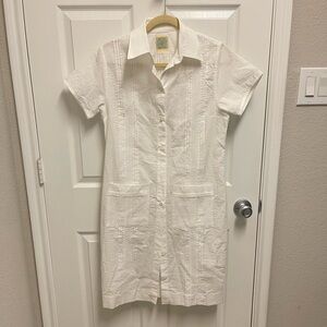 Dos Carolinas White Guayabera Dress